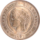 2 centimes Cérès 1877 A - Obverse