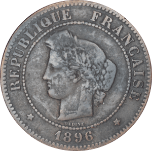 Avers 5 centimes Cérès 1896 A