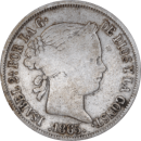 40 centimos de escudo Isabel II 1865 - Obverse