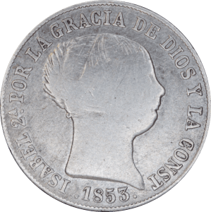 4 reales Isabel II 1853 Barcelone - Avers