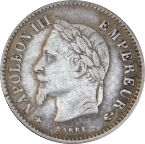 Avers 20 centimes Napoléon III 1867 A