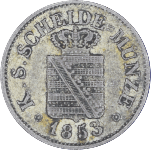 5 pfennigs Frédéric-Auguste II 1853 F - Avers