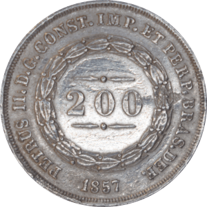 200 réis Pedro II 1857 - Avers
