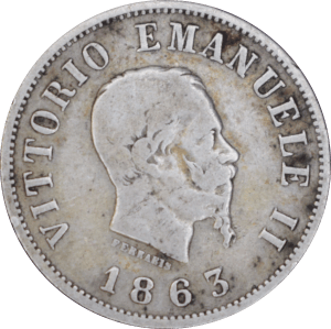 Avers 50 centesimi Vittorio Emanuele II 1863 M