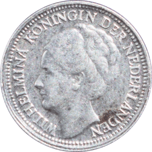 Avers 10 cents Wilhelmina 1937