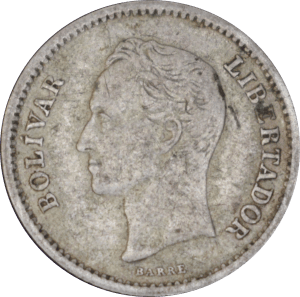 Obverse ¼ bolívar 1946