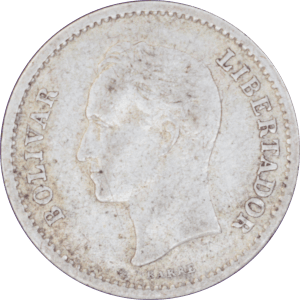Obverse ¼ bolívar 1948