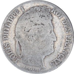 Avers 1 franc Louis-Philippe 1837 B