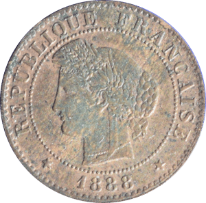 Avers 1 centime Cérès 1888 A
