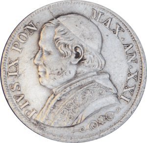 Avers 1 lira Pius IX 1866 R