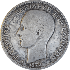 1 drachme George I 1873 A - Avers