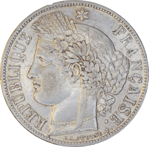 Avers 5 francs Cérès 1870 A