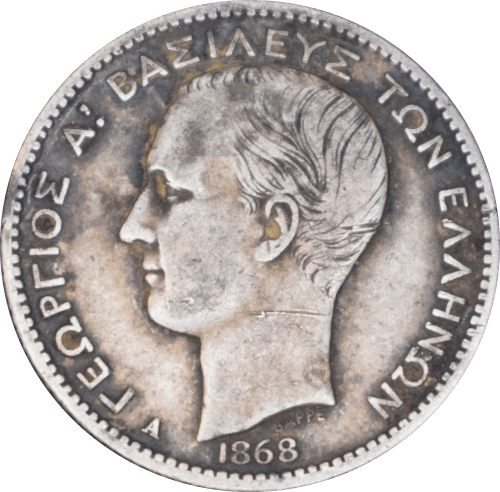 Avers 1 drachme George I 1868 A