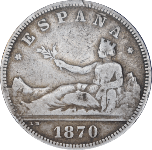 Avers 2 pesetas 1870 (73) M