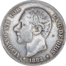 2 pesetas Alfonso XII 1882 - Avers