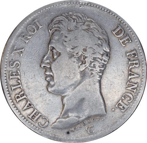 Avers 5 francs Charles X 1825 W