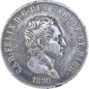 5 Lires Charles-Félix 1830 P - Avers