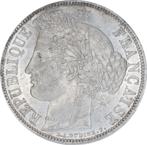 5 francs Cérès 1850 A - Avers