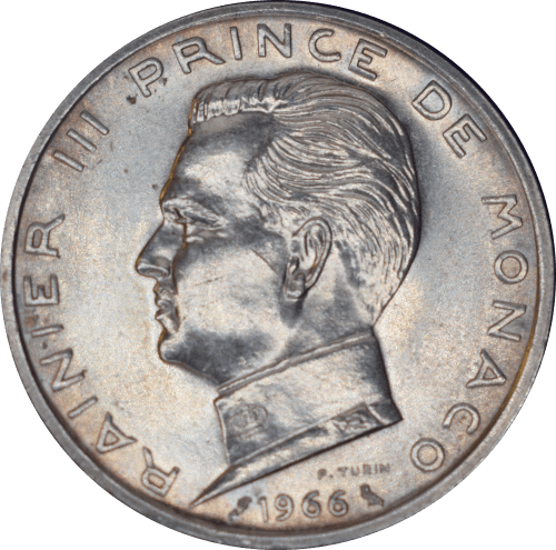Avers 5 francs Rainier III 1966