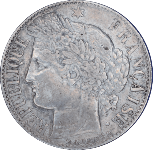 Avers 1 franc Cérès 1872 K