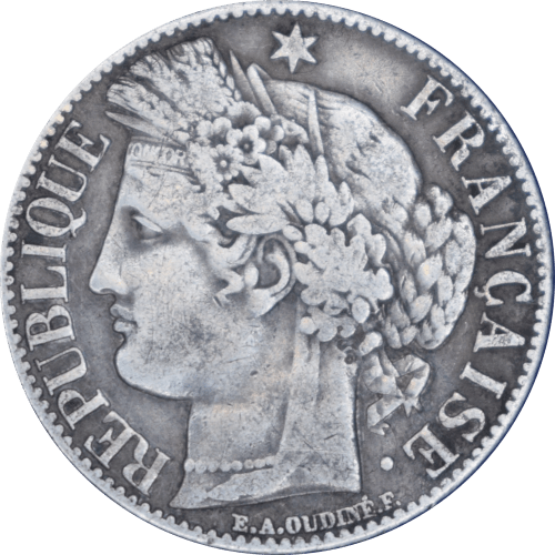 Avers 1 franc Cérès 1871 A
