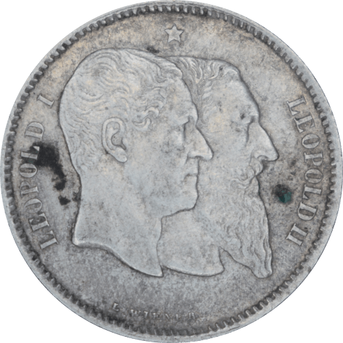 Avers 1 franc Léopold II 1880