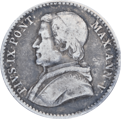 Avers 20 baiocchi - Pie IX 1850 R