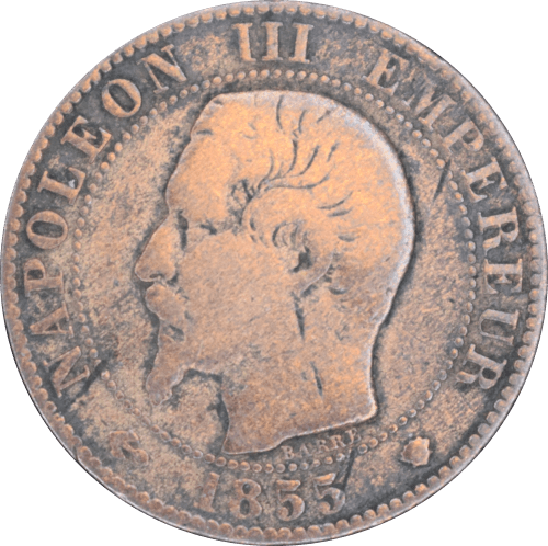 Avers 5 centimes Napoléon III 1855 MA