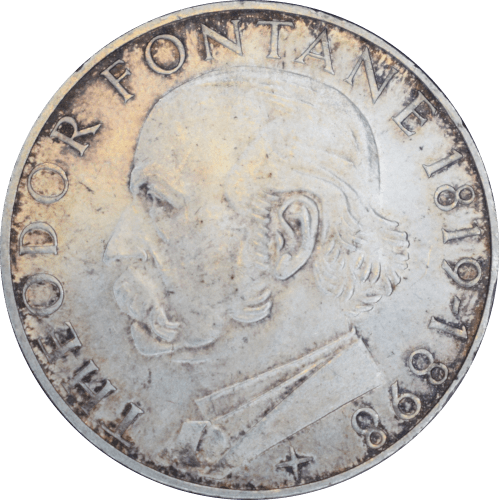 Avers 5 deutsche mark Theodor Fontane 1968 G