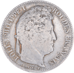 Avers 1 Franc - Louis-Philippe 1837 W