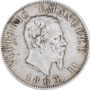 1 lire 1863 M BN Vittorio Emanuele II - Avers