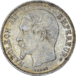 Avers 1 franc 1859 A Napoléon III