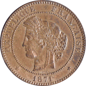 Avers 10 centimes 1871 A Cérès