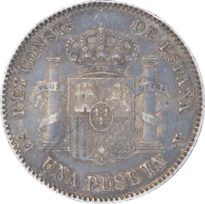 Revers 1 peseta 1901 Alphonse XIII toupet