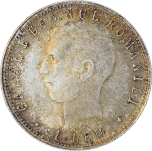 Revers 1 leu 1906 Carol Ier