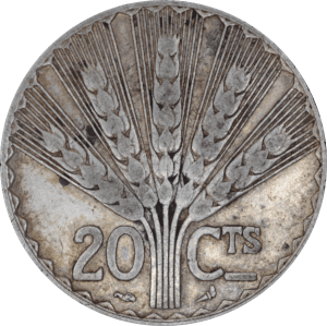 Revers 20 centesimos 1930 Constitution