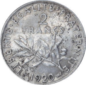 Revers 2 francs Semeuse 1920