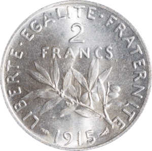 Revers 2 francs Semeuse 1915