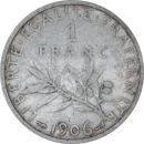 1 franc Semeuse 1906 - Reverse