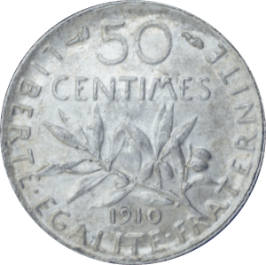 Revers 50 centimes Semeuse 1910