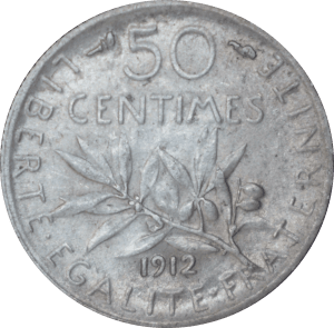 Revers 50 centimes Semeuse 1912