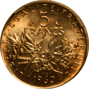 5 francs Semeuse 1960 - Revers
