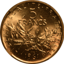 5 francs Semeuse 1961 - Reverse