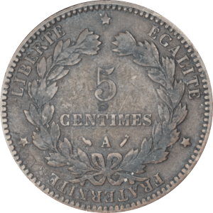 Revers 5 centimes Cérès 1896 A