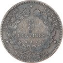 5 centimes Cérès 1896 A - Reverse