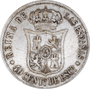 Reverse 40 centimos de escudo Isabel II 1865