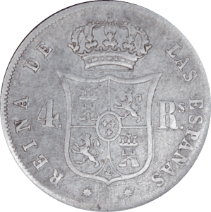 4 reales Isabel II 1853 Barcelone - Revers