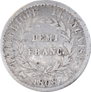 Demi franc Napoléon Empereur 1808 BB - Revers