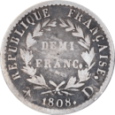 Demi franc Napoléon Empereur 1808 D - Reverse