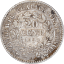20 centimes Cérès 1850 A - Reverse